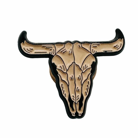 ✨Texas Cow Skull Longhorn Western Antlers Enamel Pin-Cow Skull Gift Lapel Brooch - Picture 4 of 4